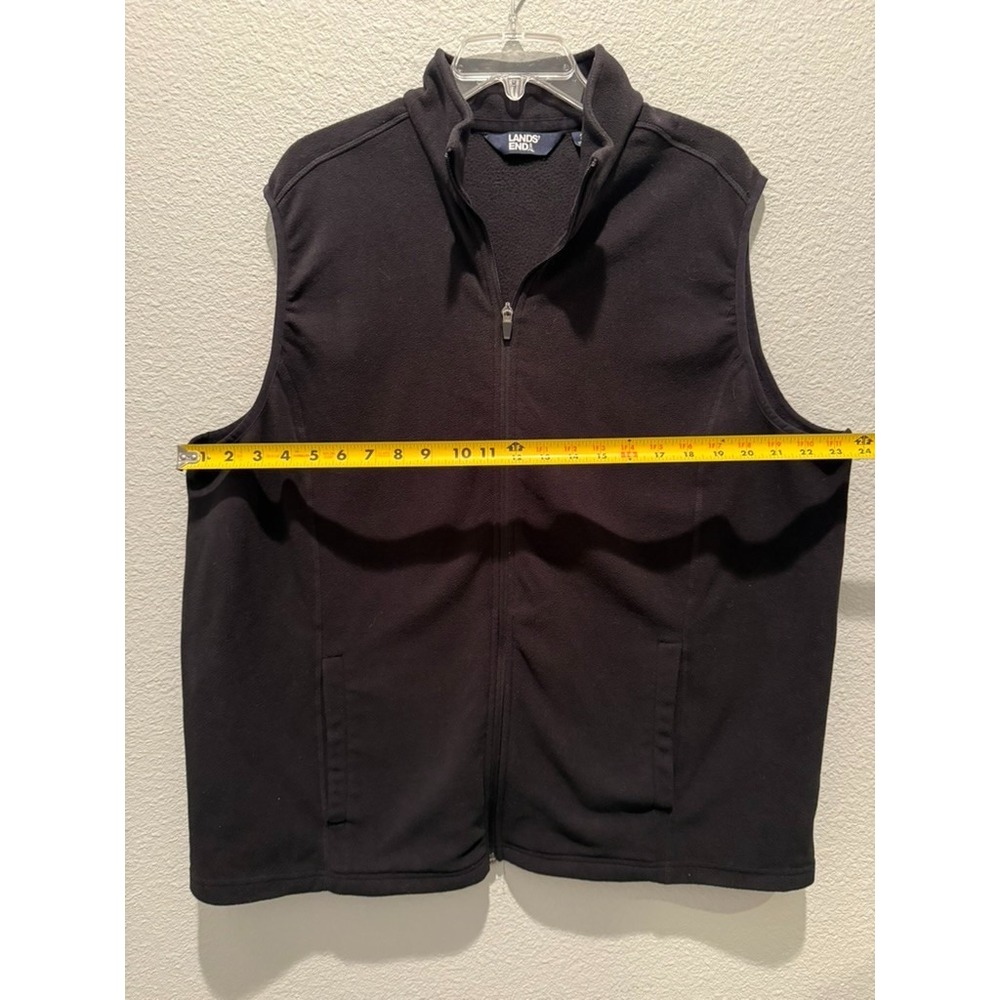 Lands' End Women's‎ 2X Black Fleece Vest Full Zip Pockets Cozy Warm Plus 20W-22W - Picture 7 of 9